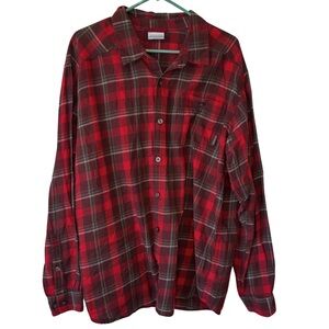 3/$20 Columbia Red Plaid Long Sleeve Button Down Shirt